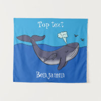 Cute whale and calf whimsical cartoon