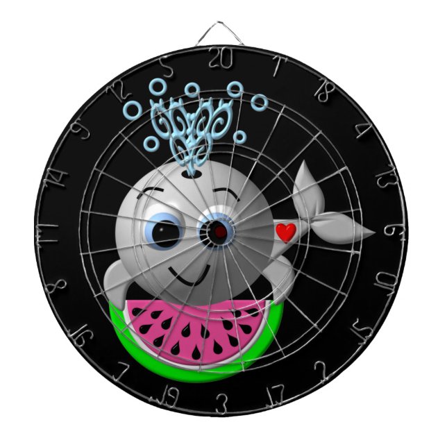 Cute Whale and Watermelon Dartboard (Front)