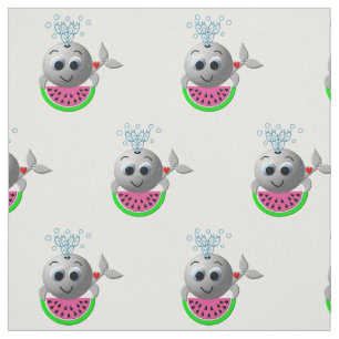 Cute Whale and Watermelon Fabric