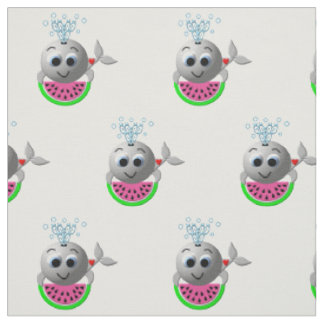 Cute Whale and Watermelon Fabric