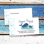 Cute Whale Baby Shower Diaper Raffle Enclosure Card<br><div class="desc">Diaper Raffle enclosure card with mummy and baby whale, happily swimming in the ocean with a border of ocean bubbles. This watercolor design has hand lettering for the title "Diaper Raffle" and a cute poem, in whimsical typography. There is room on the back for your guest to claim the raffle...</div>