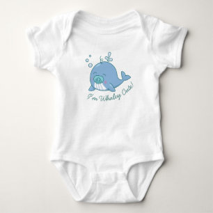Cute Whale Baby Shower Whaley Cute Boy Blue Bodysuit