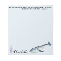 Cute Whale Bible Verse Christian Gift for Kids