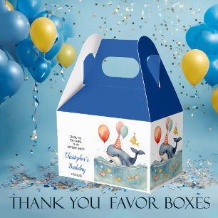Cute Whale Boys Birthday Favour Box
