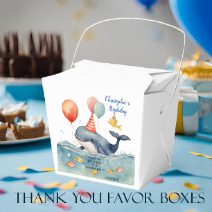 Cute Whale Boy's Birthday Thank You Favour Box