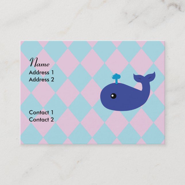 Cute Whale Business Cards (Front)