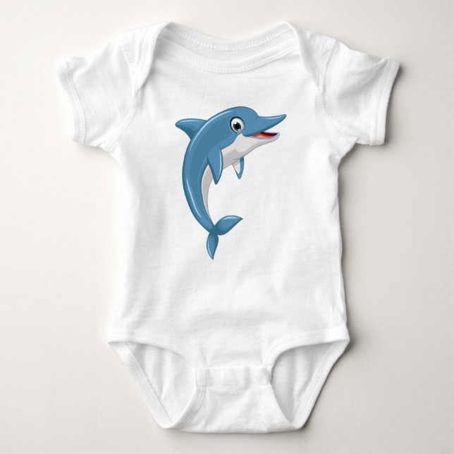 Cute Whale Cartoon Artwork  Baby Bodysuit (Front)