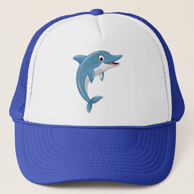Cute Whale Cartoon Trucker Hat (Front)