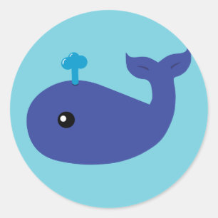 Cute Whale Classic Round Sticker