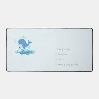 Cute Whale Desk Mat with Today's Tide Checklist