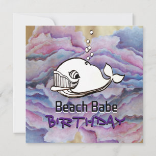 cute whale drawing invitation