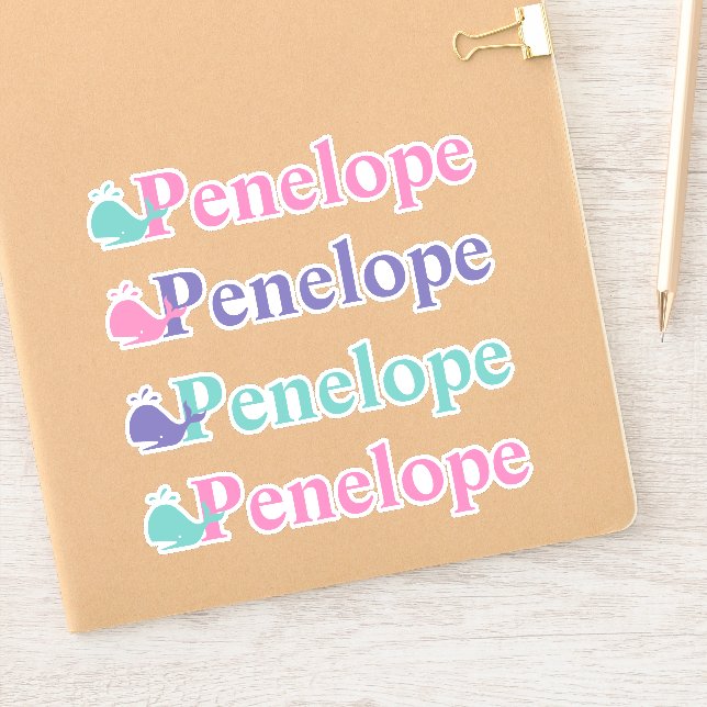 Cute Whale Fish Symbol Custom Personalised Name (Notebook)