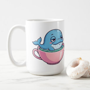 Cute Whale in a Teacup Coffee Mug
