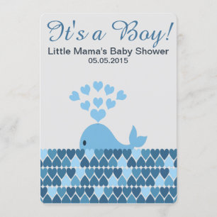 Cute Whale It's a Boy! Baby Shower Invitation