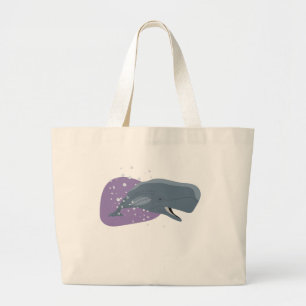 Cute Whale Large Tote Bag