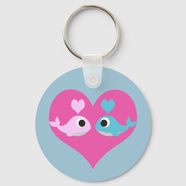 Cute Whale Love Key Ring (Front)