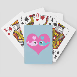 Cute Whale Love Playing Cards