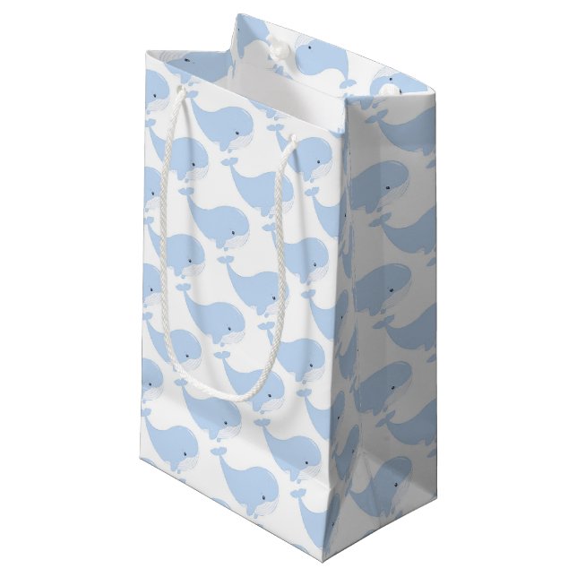cute whale lovers tiled pattern  small gift bag (Front Angled)