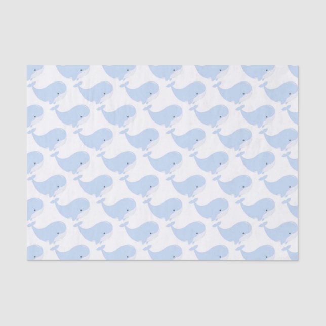 cute whale lovers tiled pattern  tissue paper (Front)