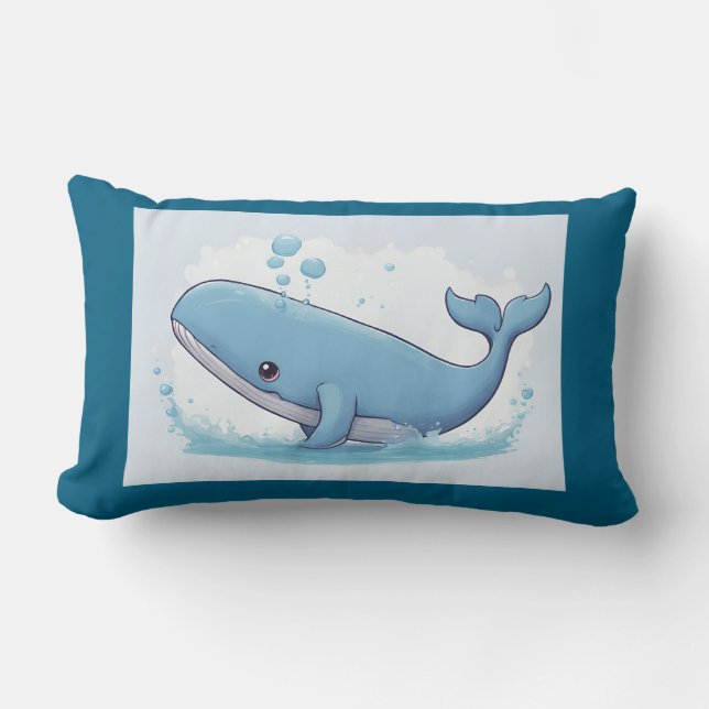 Cute Whale Lumbar Cushion (Front)