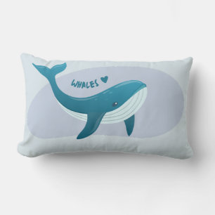 Cute Whale Lumbar Cushion