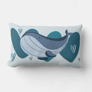 Cute Whale Lumbar Cushion