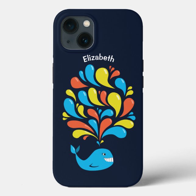 Cute Whale Name Cartoon Fish Colourful Case-Mate iPhone Case (Back)