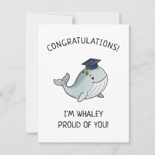 Cute Whale Pun New Grad Graduation Punny Greeting