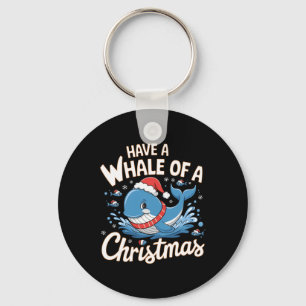 Cute Whale Santa Christmas Ocean Animal Lover Holi Key Ring