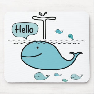 cute whale, say hello on the sea mouse pad