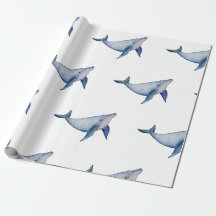 Cute whale sea themed wrapping paper