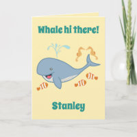 Cute whale seahorse clown fish ocean kids birthday