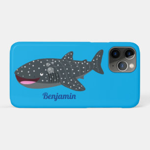 Cute whale shark happy cartoon illustration iPhone 11 pro case