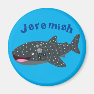 Cute whale shark happy cartoon illustration magnet