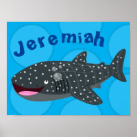 Cute whale shark happy cartoon illustration