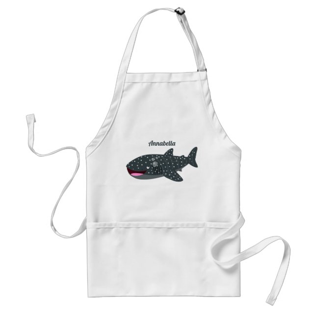 Cute whale shark happy cartoon illustration standard apron (Front)