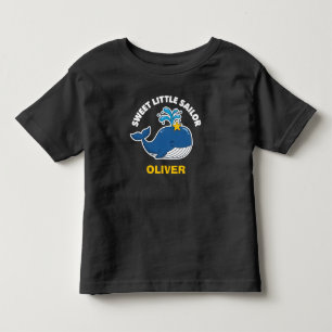 Cute Whale & Starfish Sweet Little Sailor Toddler T-Shirt