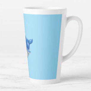 Cute Whale with Big Eyes Happy Ocean Animal Illust Latte Mug