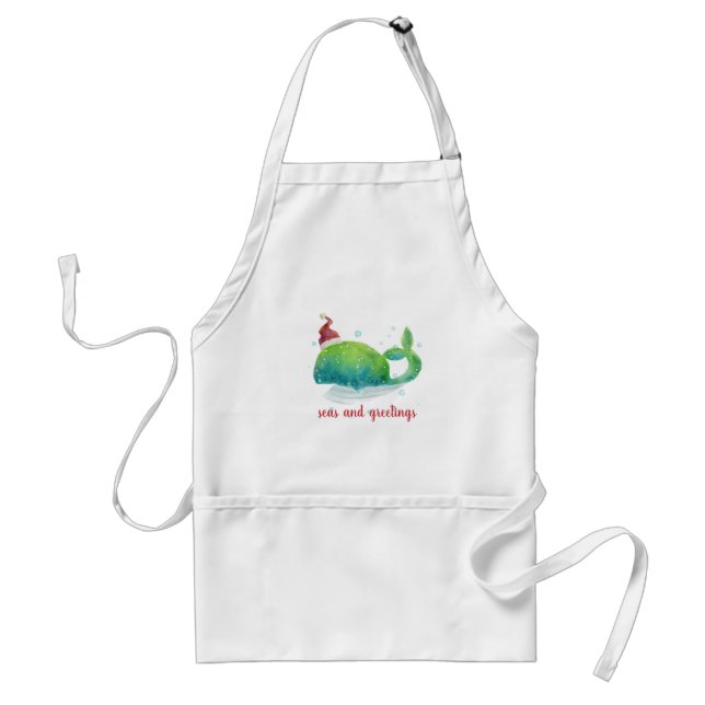 Cute Whale with Santa Hat Standard Apron (Front)