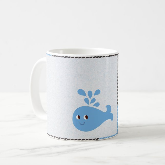 Cute Whale with Spout Coffee Mug (Front Left)