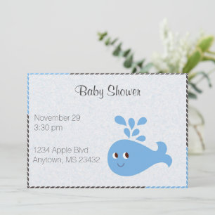 Cute Whale with Spout Invitation