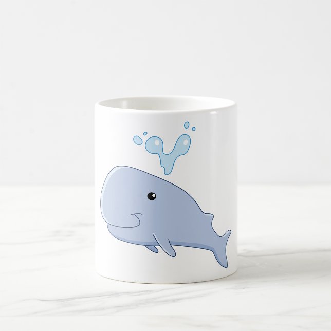 Cute Whale with Water Splash Adorable Animal  Coffee Mug (Creator Uploaded)