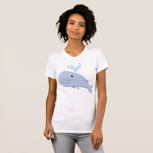 Cute Whale with Water Splash Adorable Animal  T-Shirt