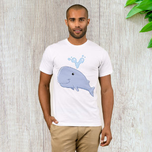 Cute Whale with Water Splash Adorable Animal  T-Shirt