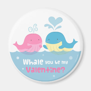 Cute Whale You Be Mine Valentine Love Magnet