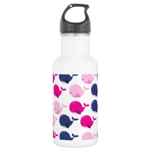 Cute Whales, Pattern Of Whales, Sea Animals 532 Ml Water Bottle