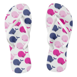 Cute Whales, Pattern Of Whales, Sea Animals Thongs