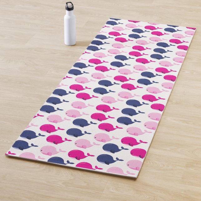 Cute Whales, Pattern Of Whales, Sea Animals Yoga Mat (In Situ)