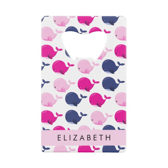 Cute Whales, Pattern Of Whales, Your Name (Front)