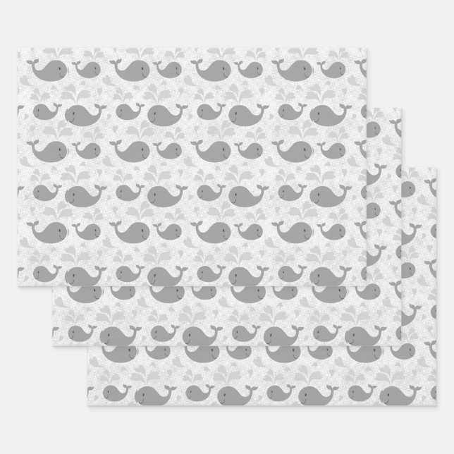 Cute Whales  Wrapping Paper Sheet (Set)